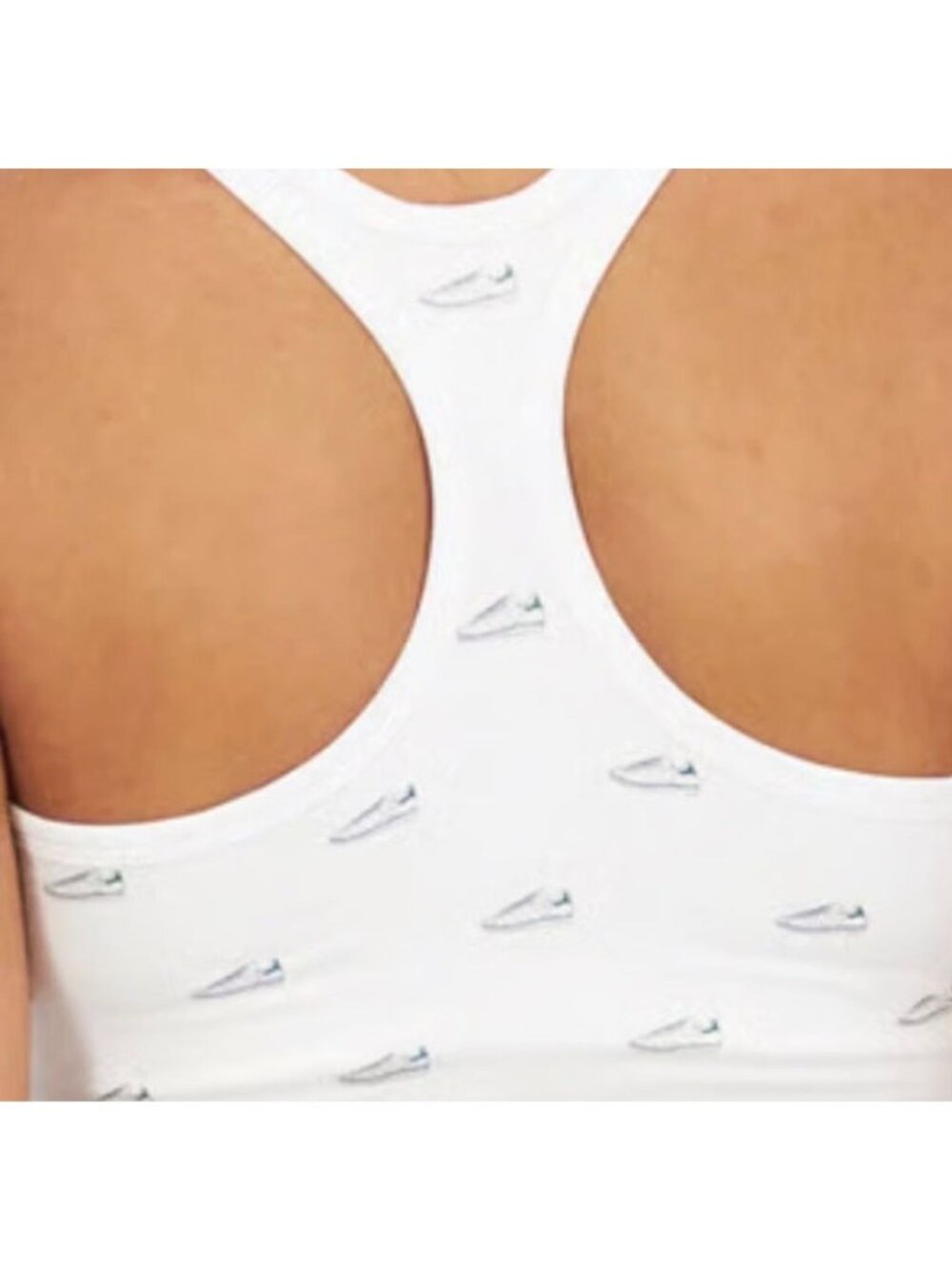 NWT Adidas Cotton Sleeveless Racerback Bodysuit White Print Size L $48 [jb] - Picture 3 of 9